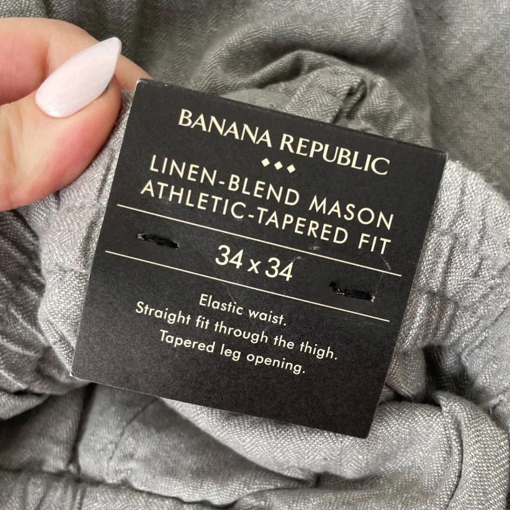 Banana Republic Linen Blend Mason Athletic-Tapered Pant